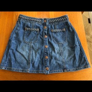 Kendall + Kylie Braided Jean Skirt